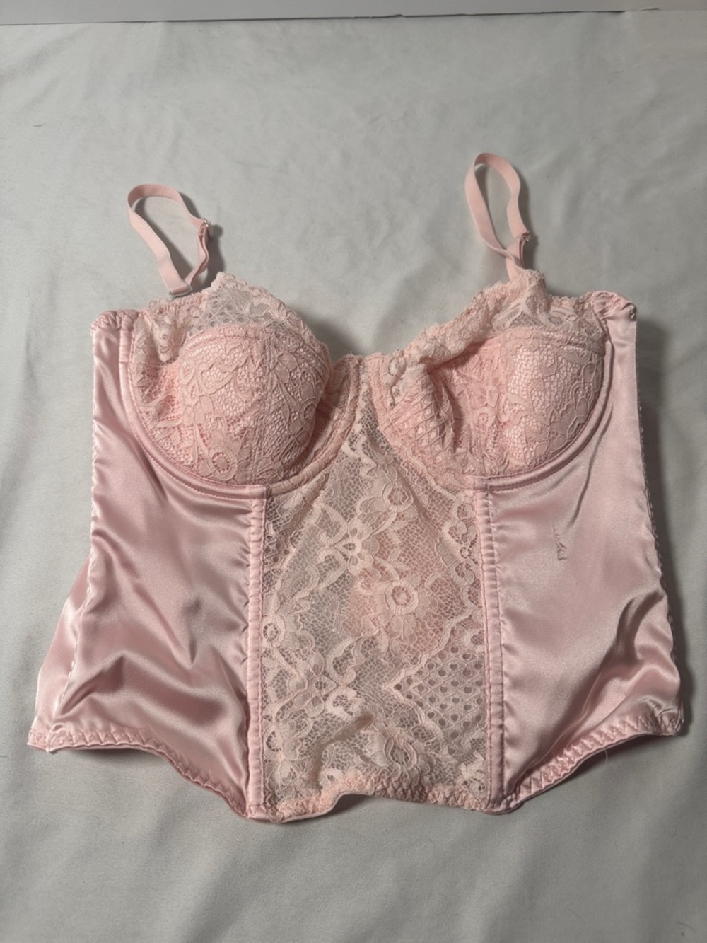 BDG Pink Lace Bustier Corset Top - M